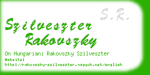 szilveszter rakovszky business card